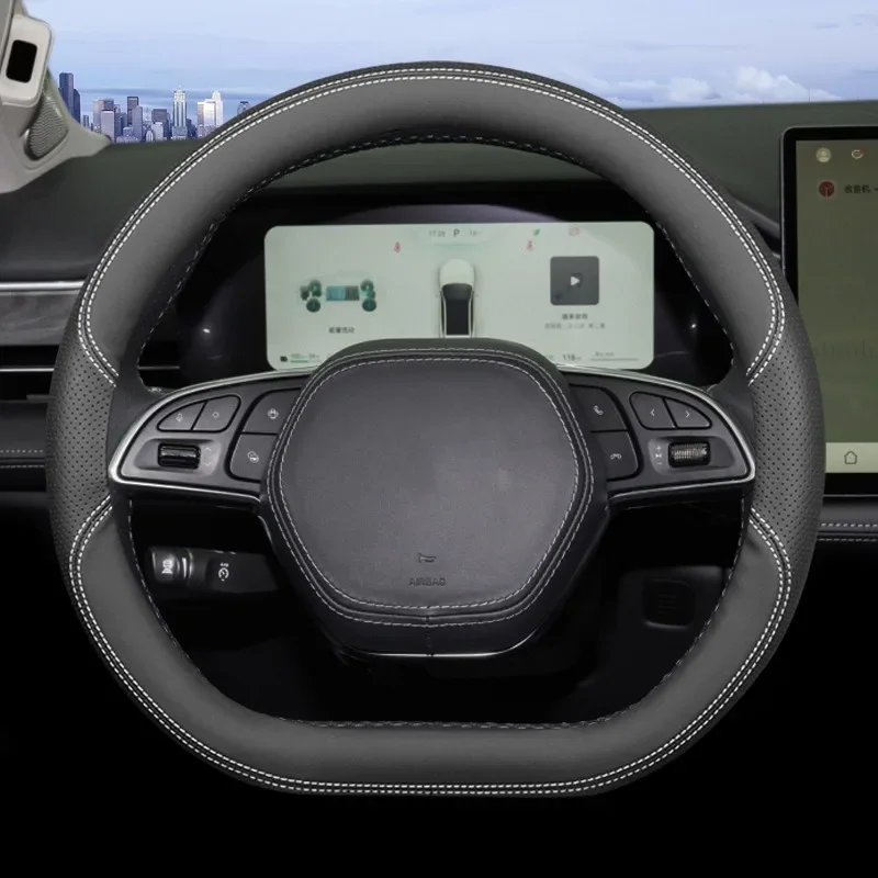 Car Steering Wheel For Huawei Seres AITO M7 M5 D Shape Leather Breathable Non Slip Auto Decoration Accessories 2023 2024 2025