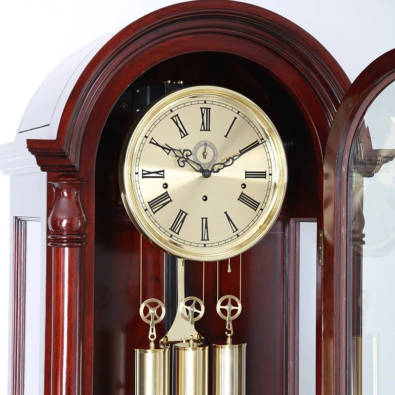 Indian red sandalwood floor clock, living room mechanical German movement European pendulum clock