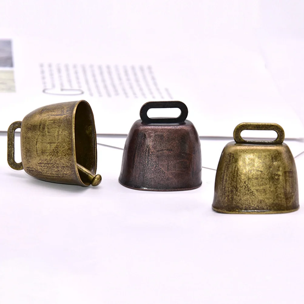 4 Pcs Metal Cow Bell Iron Cowbells Hanging Decor Brass Grazing Supplies Anti-lost Sheep Tinkle Pendant Ornament