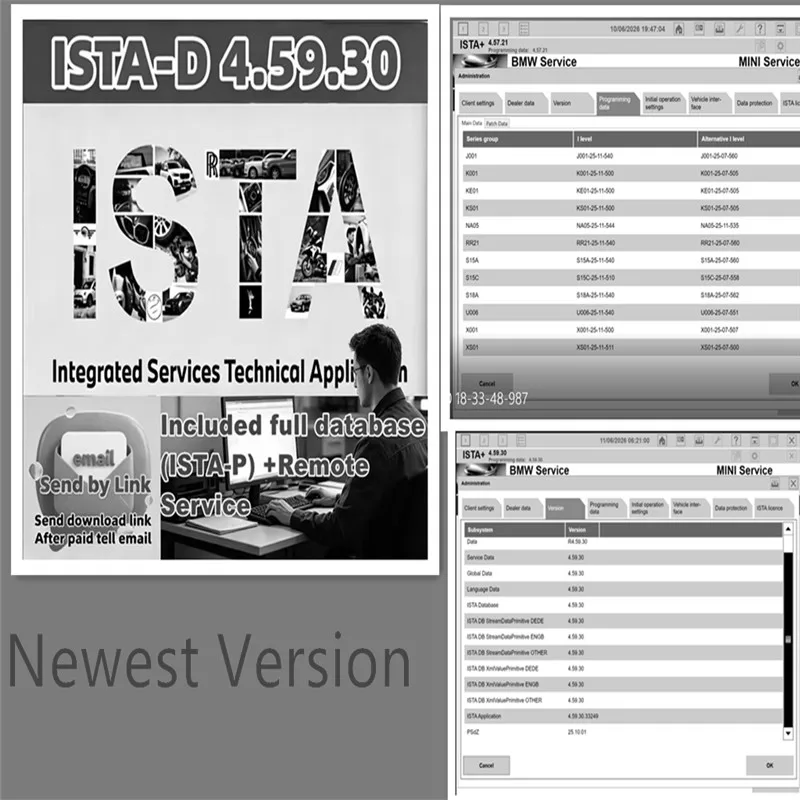 2026 Latest ISTA 4.59.30  Version Minimal installation Diagnostic programming software Remote Installation Activation Code