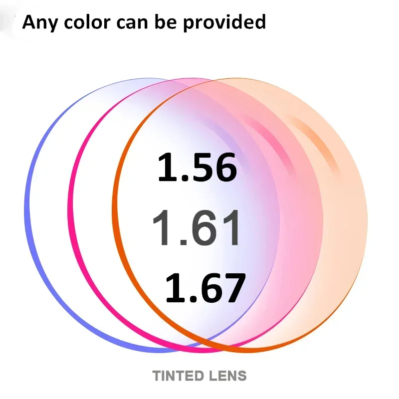 

1.56 1.61 1.67 1.74 Gradient Optical Lenses Tinted Dyeing Series CR-39 Resin Myopia Hyperopia Sunglasses Lens Prescription