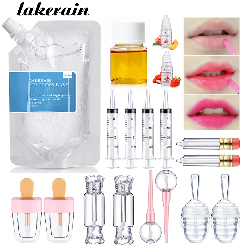 

Moisturizing Color Change Lip Gloss Diy Kit Lipgloss Base Gel Temperature Color Changing Oil Flavoring Oil Lip Gloss Tube Tools