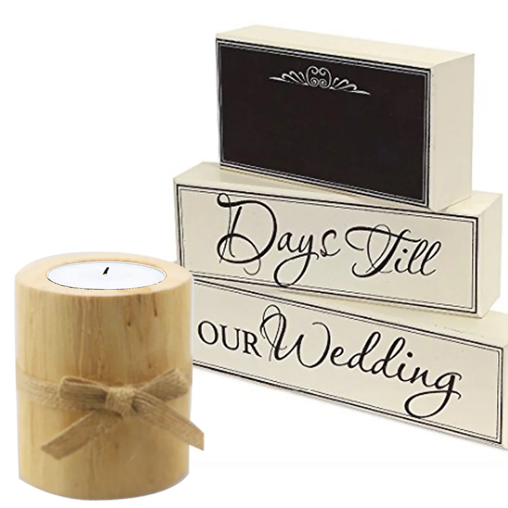 

3pcs Pine Wood Craft Ornament Holder For Tea Light Decor Succulent Pot Wooden Candlestick Home Wedding Gift Decoration