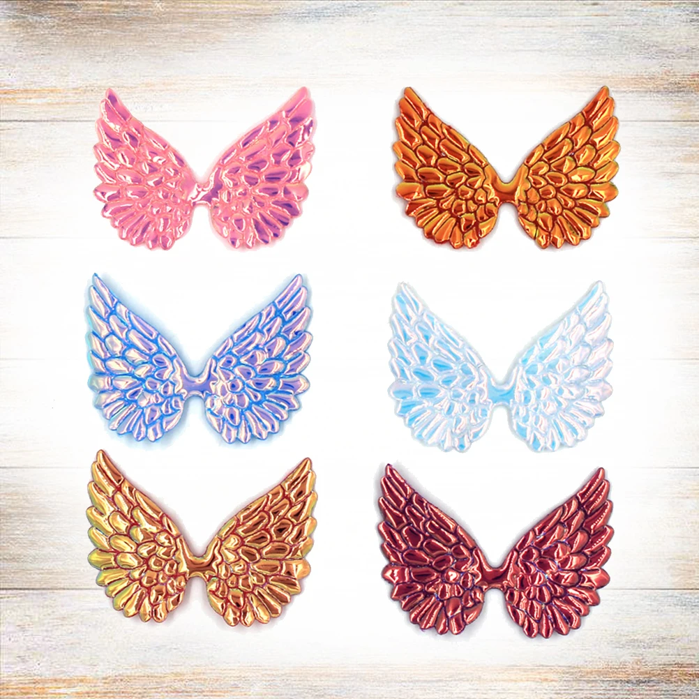 

60Pcs Angel Wing DIY Hair Wings Accessories Headwear Making for Clothing Material Crafts Sewing Hair Bow Decoration Pink Blue