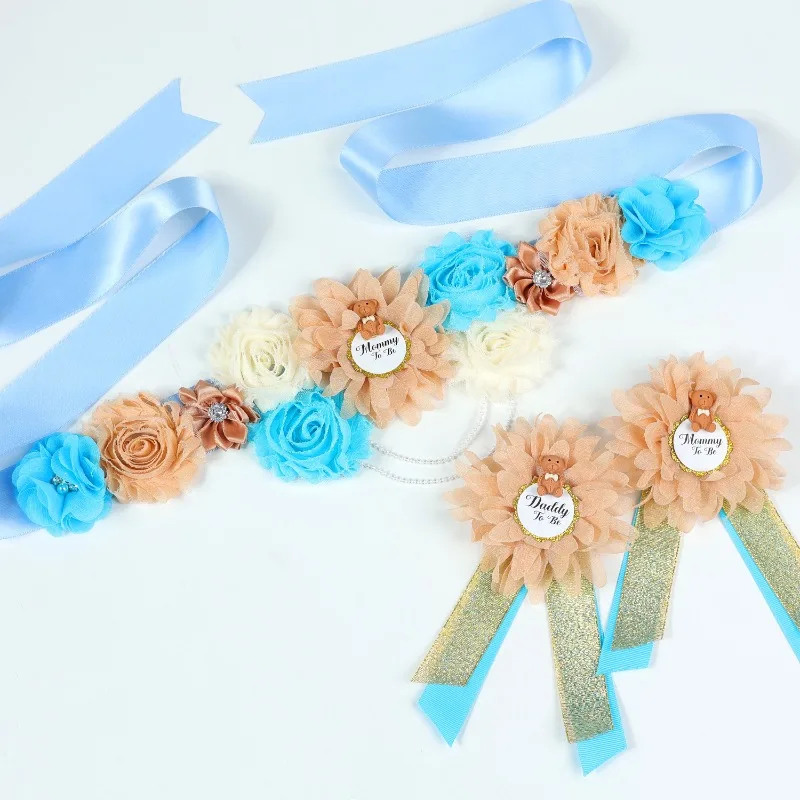 محاكاة زهرة الأمومة حزام حفلة ترحيب الوليد الخصر ختم شارة مجموعة