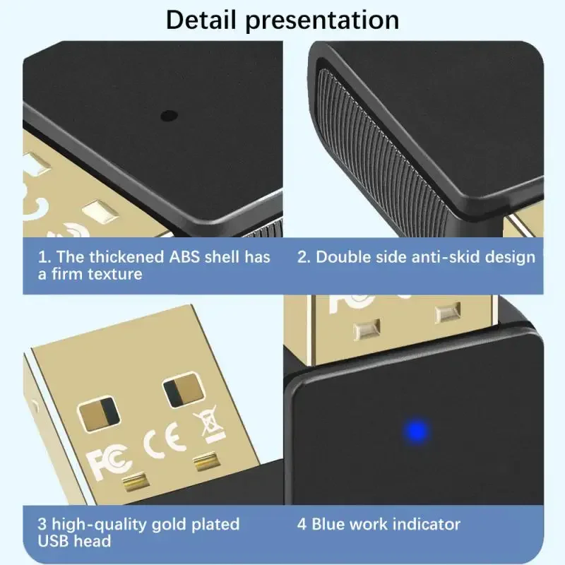 USB Bluetooth 5.4 5.3 Adapter Aux Audio Receiver Transmitter For PC Speaker Laptop Soundbox Wireless Mouse USB Transmitter