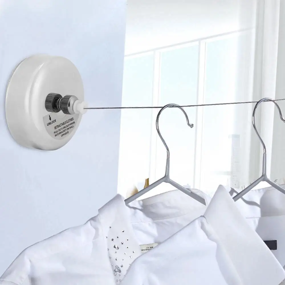 

Creative Outdoor Clothes rack Indoor Retractable Clothesline Rope Telescopic Stainless String Laundry Hangers Wall Drying Rack