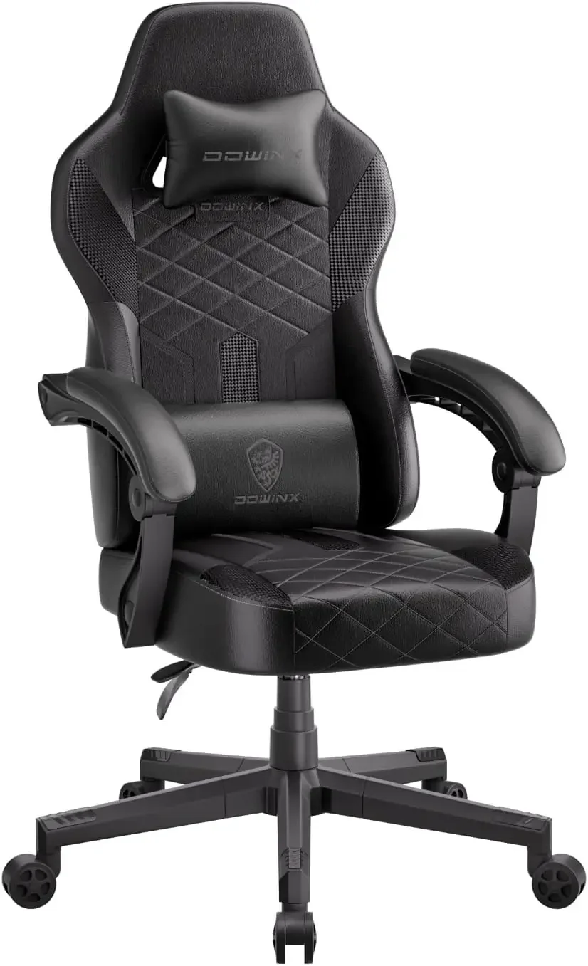 Gaming Chair with Pocket Spring Cushion, Ergonomic Computer Chair High Back, Reclining Game Chair Pu Leather 350LBS