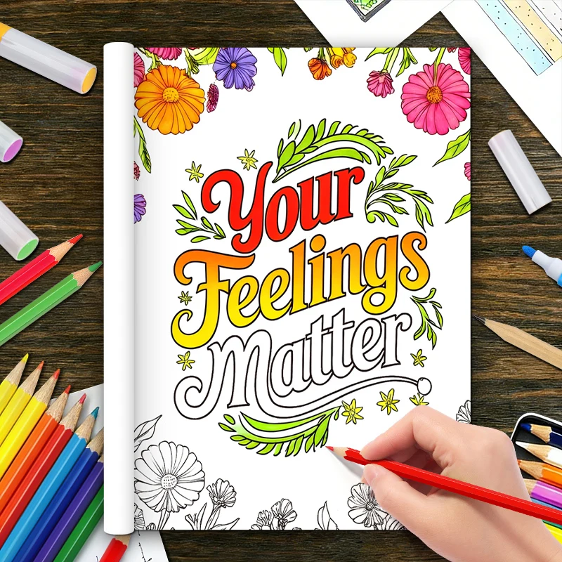 Adult Coloring Book 32 Pages Anti-Anxiety Art Therapy Book Mental Health Stress Relief Creative Drawing Relaxation Gift Relaxing