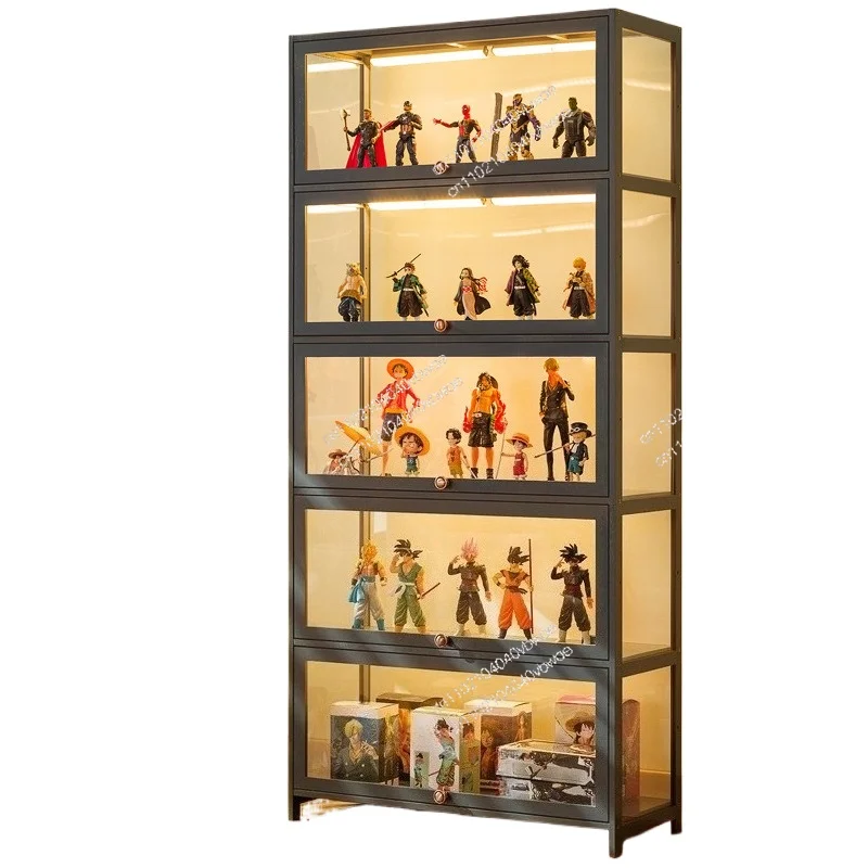 

Шкаф-витрина ручной работы, стеклянная прозрачная и пылезащитная витрина, акриловая коробка для хранения игрушек, книжный шкаф, полка