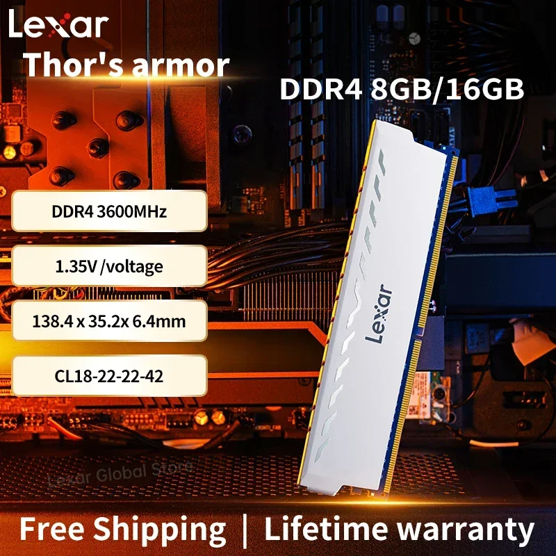 Lexar 16 Go DDR4 3600 MHz Une Mémoire RAM Idéale pour les Ordinateurs de Bureau