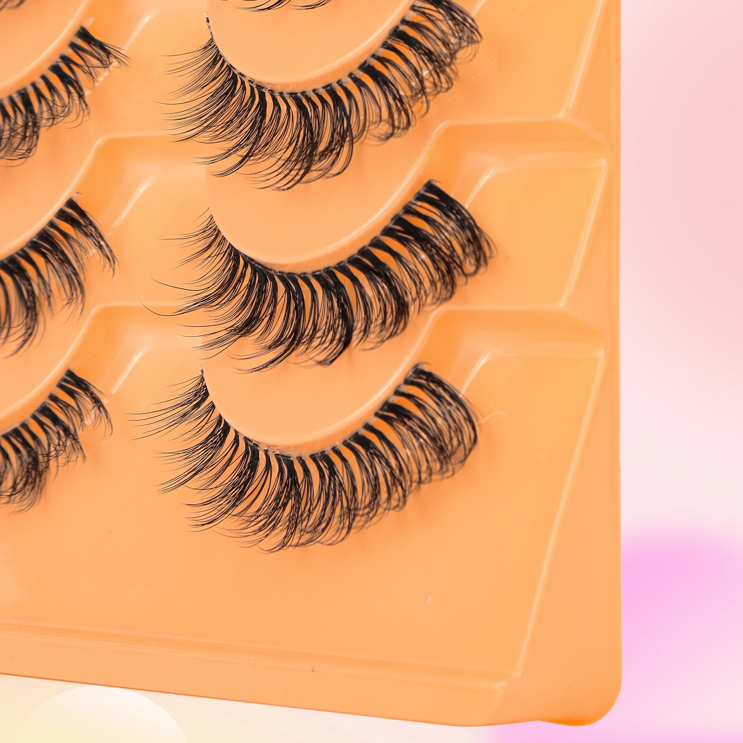 Pestañas postizas naturales, juego de 10 pares, cómodo, transparente, Terrier D, rizo hacia arriba, estilo cruzado, extensión de pestañas dobles agrandadas