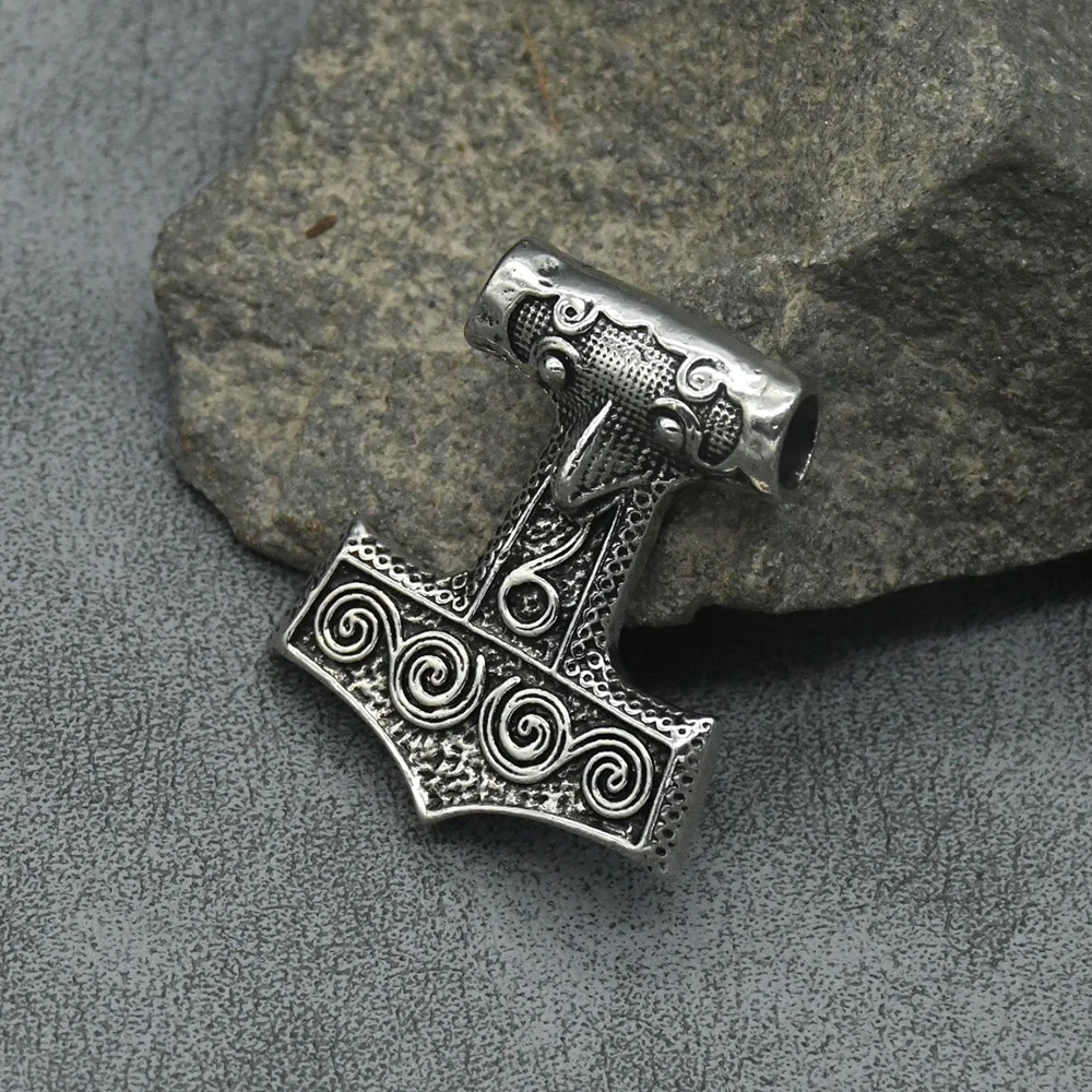 Nordic Viking Thor's Hammer Mjolnir Raven Necklace Men's Anchor Amulet Pendant Jewelry Gift Dropshipping