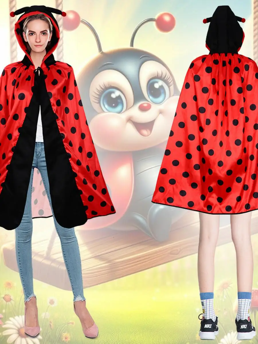 

Взрослый костюм для Хэллоуина: Мультяшный персонаж-насекомое, плащ для ролевых игр, костюм «Семь звезд» из 100% триацетатного волокна, сценический костюм