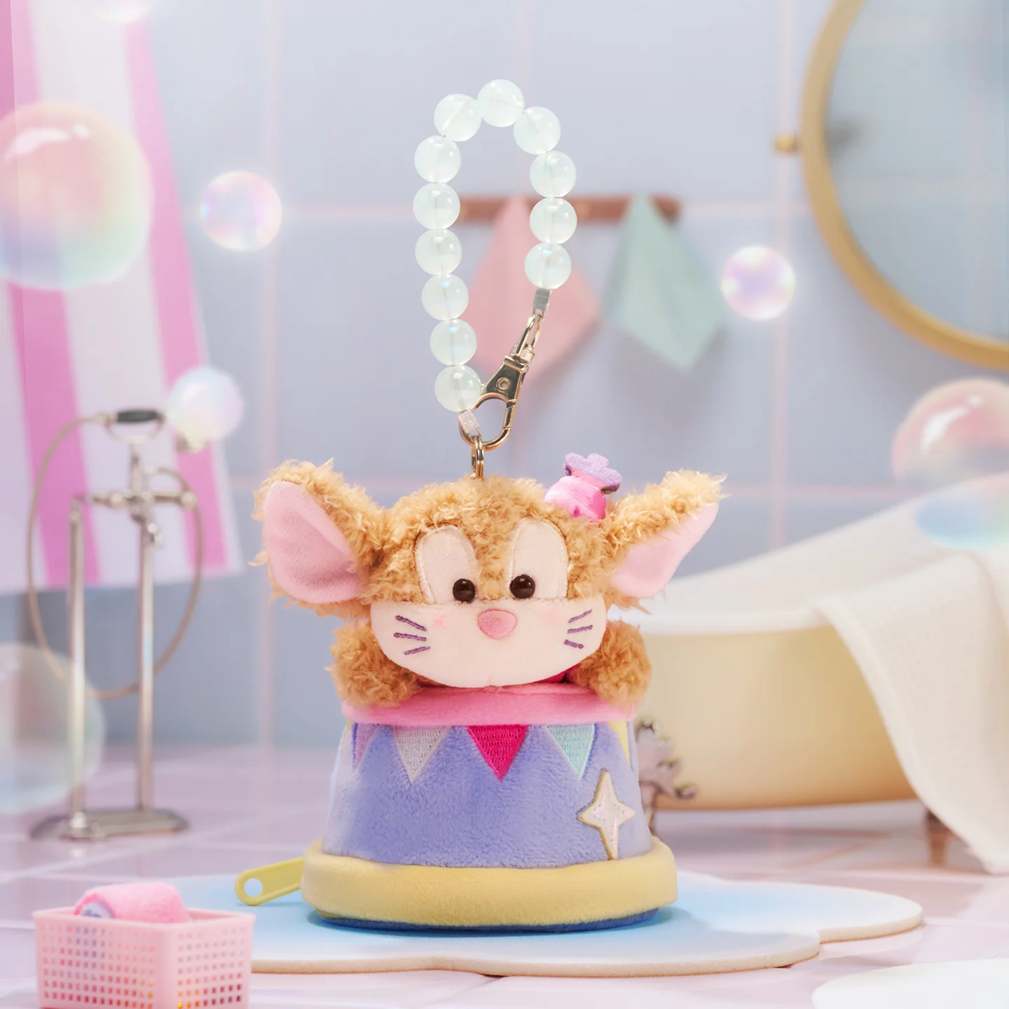 Disney Dumbo Bath Time Plush Keychain - Soft Stuffed Animal Toy Keyring, Cute Collectible Gift for Kids and Fans