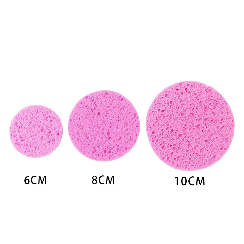 5/10pcs 6//8/10cm Face Round Makeup Remover Tool Natural Wood Pulp Sponge Cellulose Compress Cosmetic Puff Facial Washing Sponge