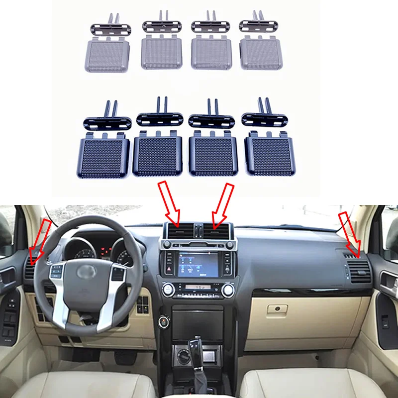 

4pcs Air Conditioning Vent Toggle Piece Outlet Card Pad Clip Wind Direction Adjustment Plectrum Knob For Toyota Prado LC150