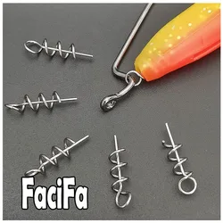Stainless Steel Spring Lock Pin Fishing pin Screw Crank Hook Spring Twist Lock Fishing Connector Swivel Snap Soft Lure Tackle