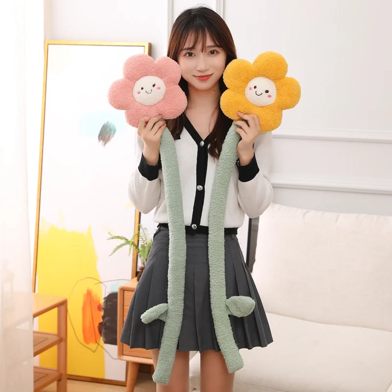 Cute Flower Multifunctional Curtain Buckle Plush Toys Stuffed Soft Creative Plants Dolls Kids Toys Girls Gift Home Decoration