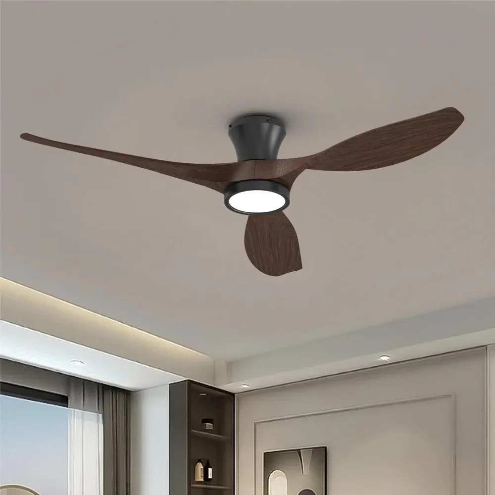 

XMSJ Ceiling Fan, 52 Inch Ceilings Fans with Led Lights Remote Control Flush Mount Low Profile, Ceiling Fan