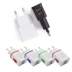 Double USB Port Phone Charger Adapter 5V Volt 2A Quickly Charging Power Supply EU Travel Plug For Iphone Samsung Huawei Xiaomi