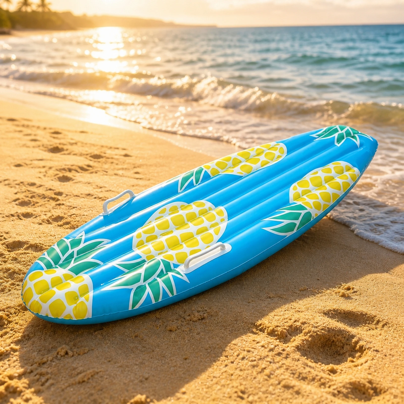 Inflatable Surfboard with Handles Lightweight Inflatable Surfboard Kickboard Portable for Children, Pool, Beach