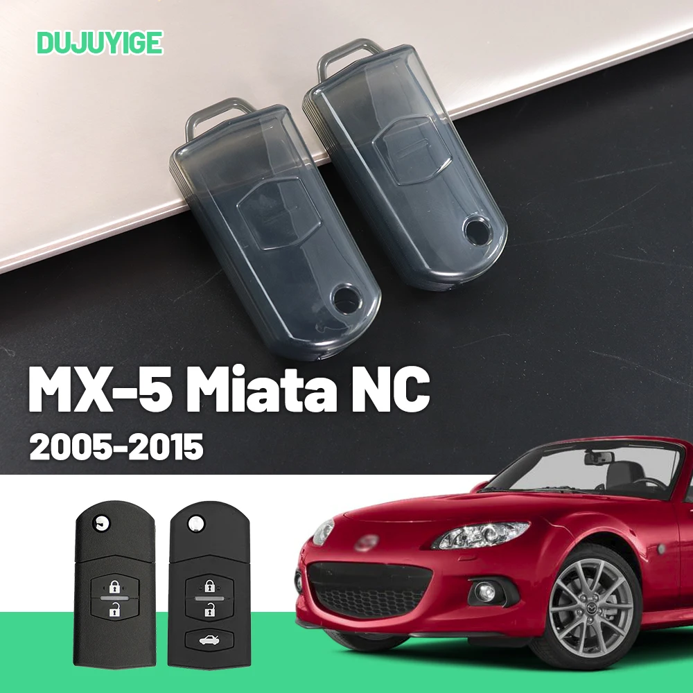 Clear TPU Car Key Case For Mazda MX-5 MX5 Miata NC 2005-2015 Key Fob Cover Protector Shell Auto Accessories 2006 2007 2008 2009