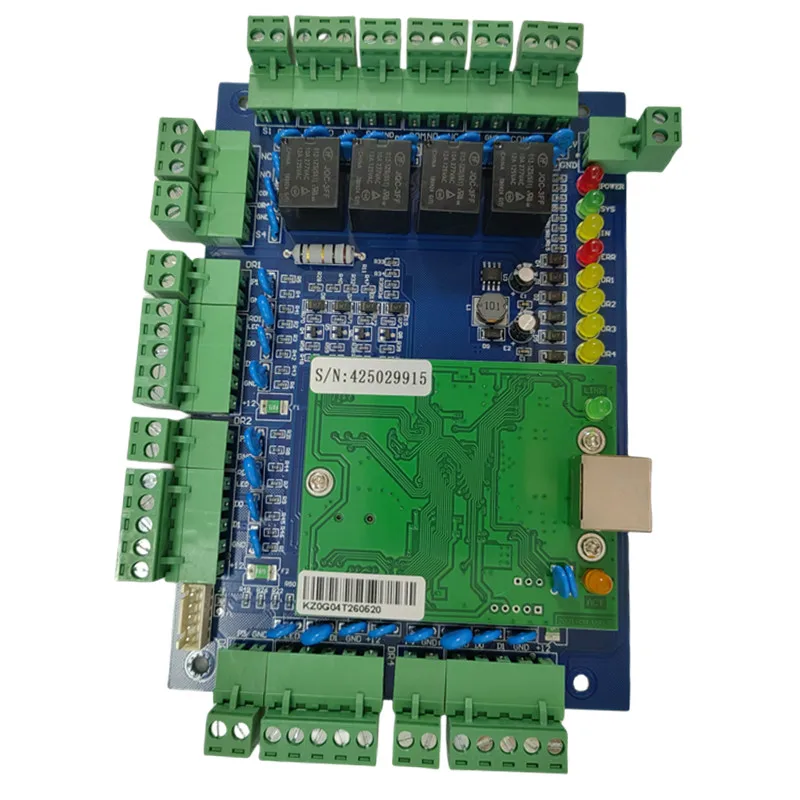 Sistema biométrico Rfid del controlador de cuatro puertas de Wiegand del control de acceso de Tcp Ip