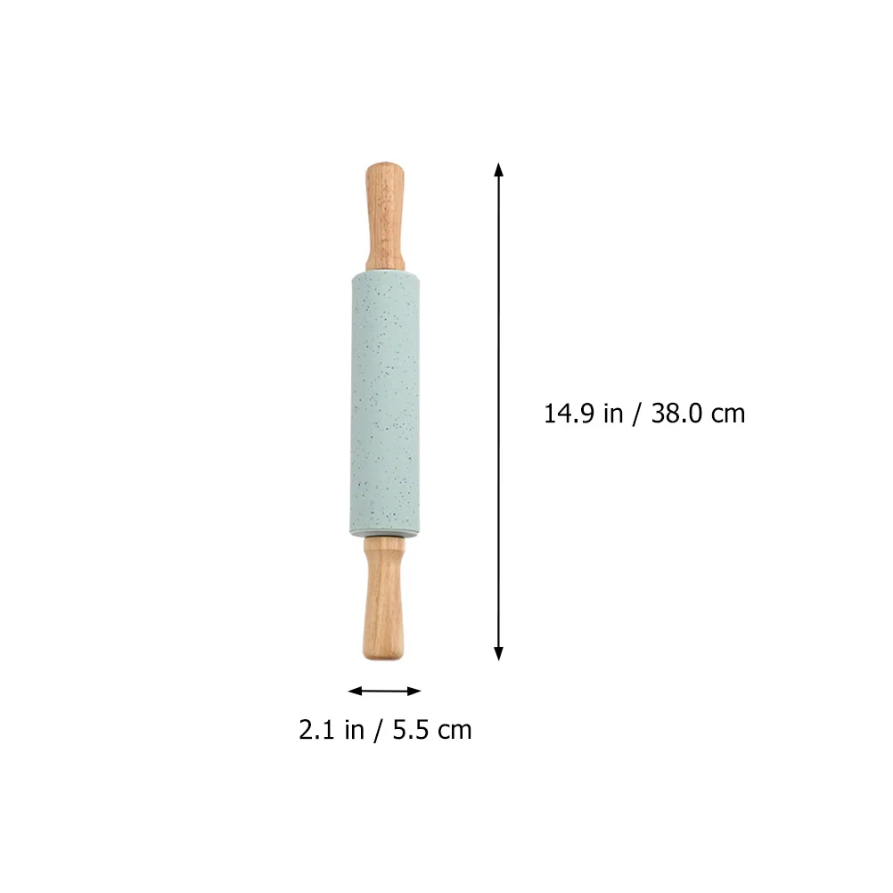 

Practical Non Stick Rolling Pin Kitchen Tool Silicone Wooden H Easy Clean Perfect for Pastries Noodles Pizza Bread Gifts