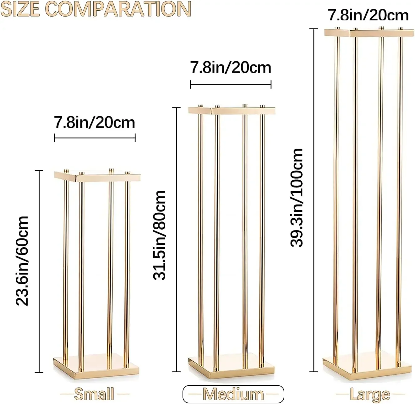 1Pcs Gold Wedding Flower Stand Vase Column Metal Flower for Wedding Party Centerpiece Flower Rack For Event Party Decoration