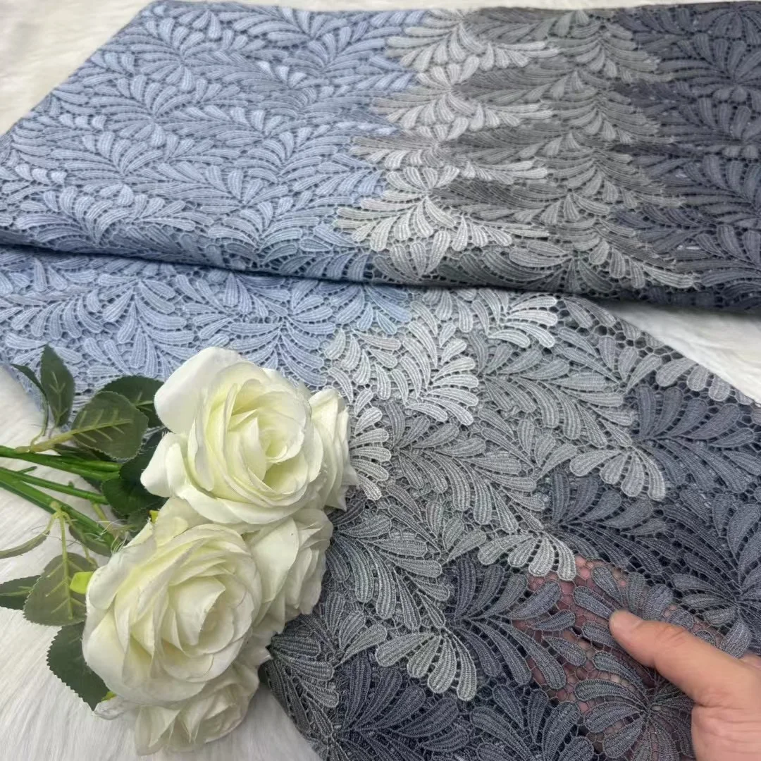 

High Quality Water Soluble Milk Silk Lace Fabric African Nigerian Embroidered Lace Dubai style For Women Wedding Dress Sewing