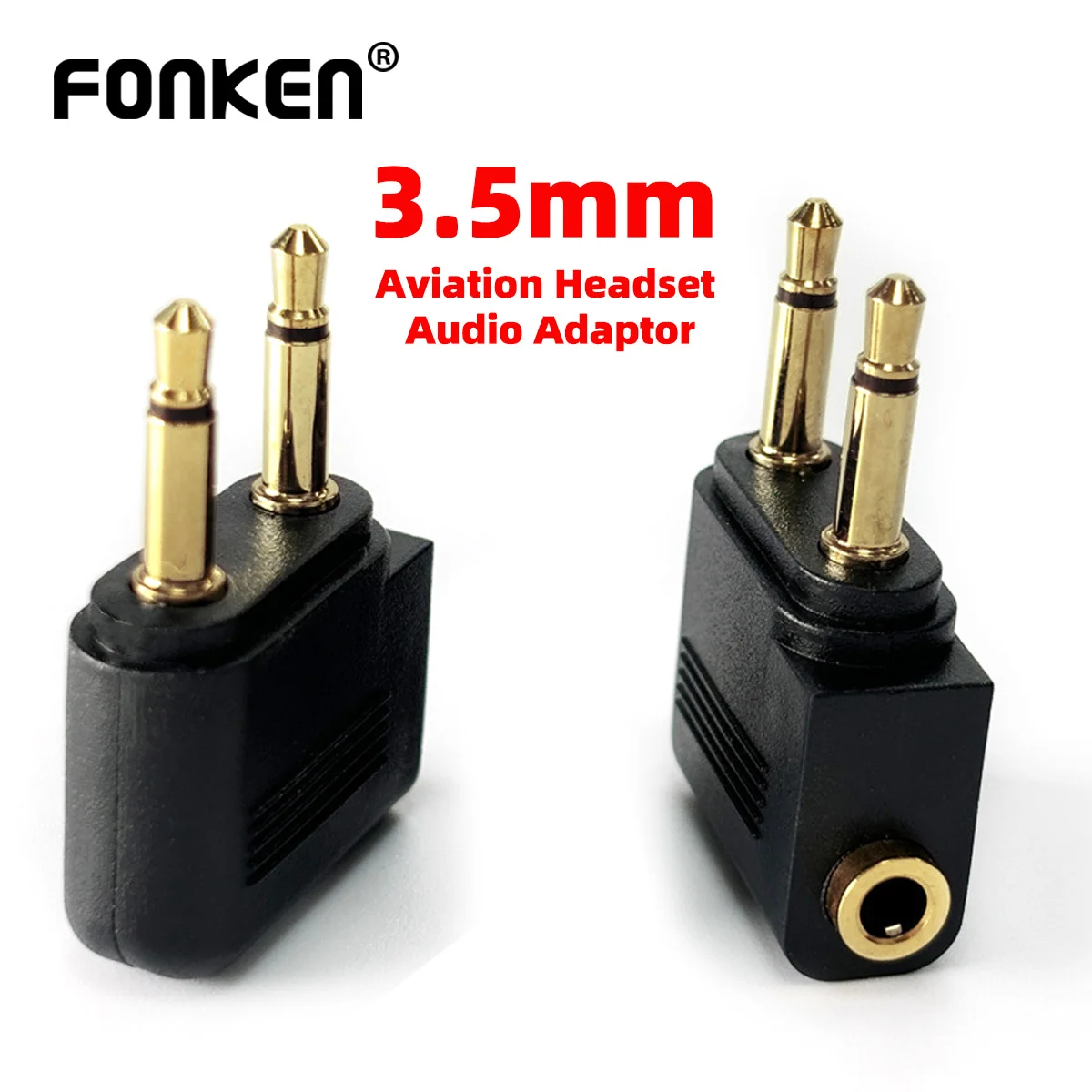 Audio Adapter 3.5mm Plug Jack Airline Airplane Earphone Headphone Audio Adapter Converter for Airplane Travel Headphone Earphone