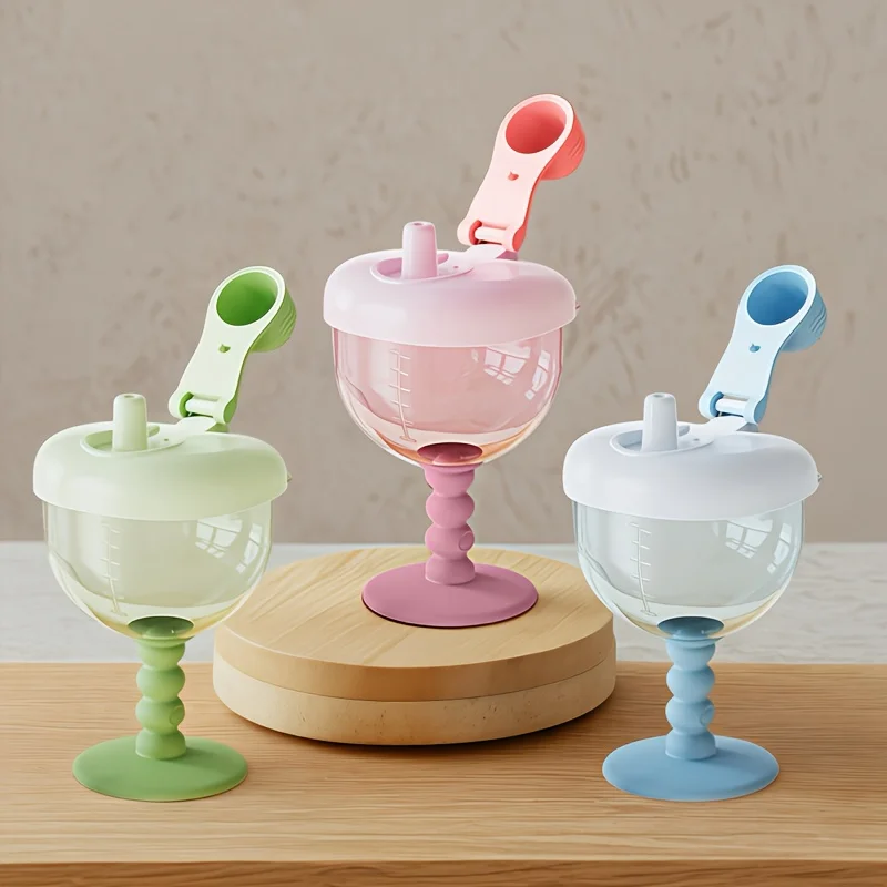 1pc Fun Party Cup for Kids,Cheerful Baby Wine Sippy Cup,Juice Milk Water Training Cup,Plastic Goblet Chalices for Birthday Party