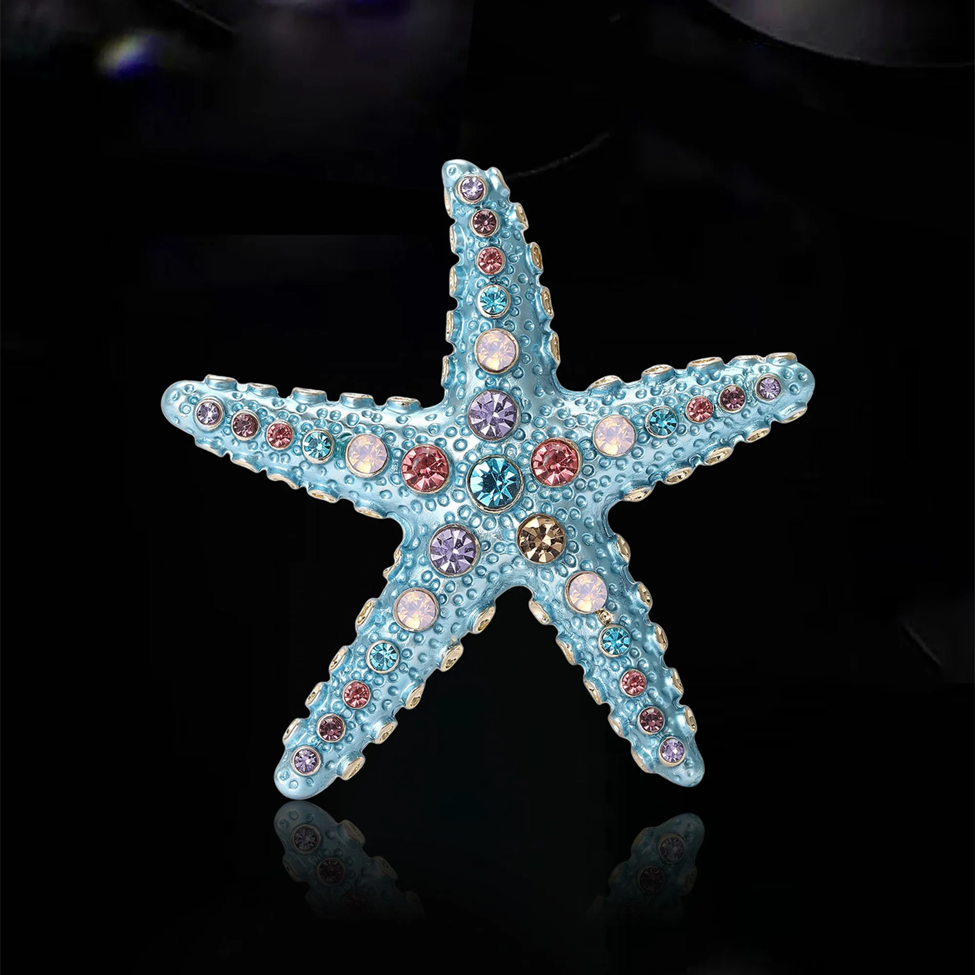 

Fashion Rhinestone Starfish Brooches for Women Enamel Animal Pins Necklace Event Party New Gifts Decoration Clothes Accessories