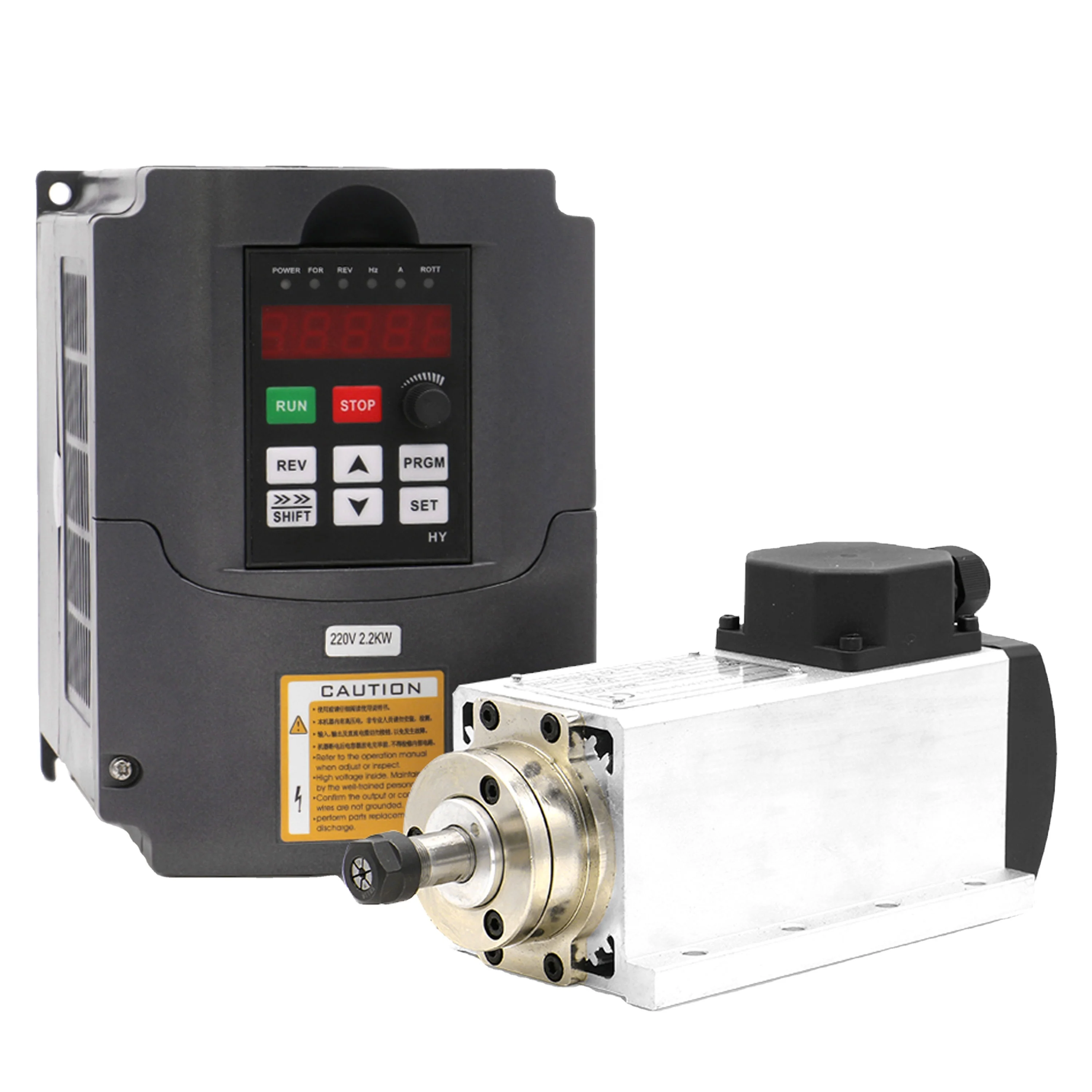 

HLTNC 1.5kw Flash air Cooled Spindle Motor Cnc 110V/220V Inverter ER11 Collet Square Milling Machine Spindle Set for CNC