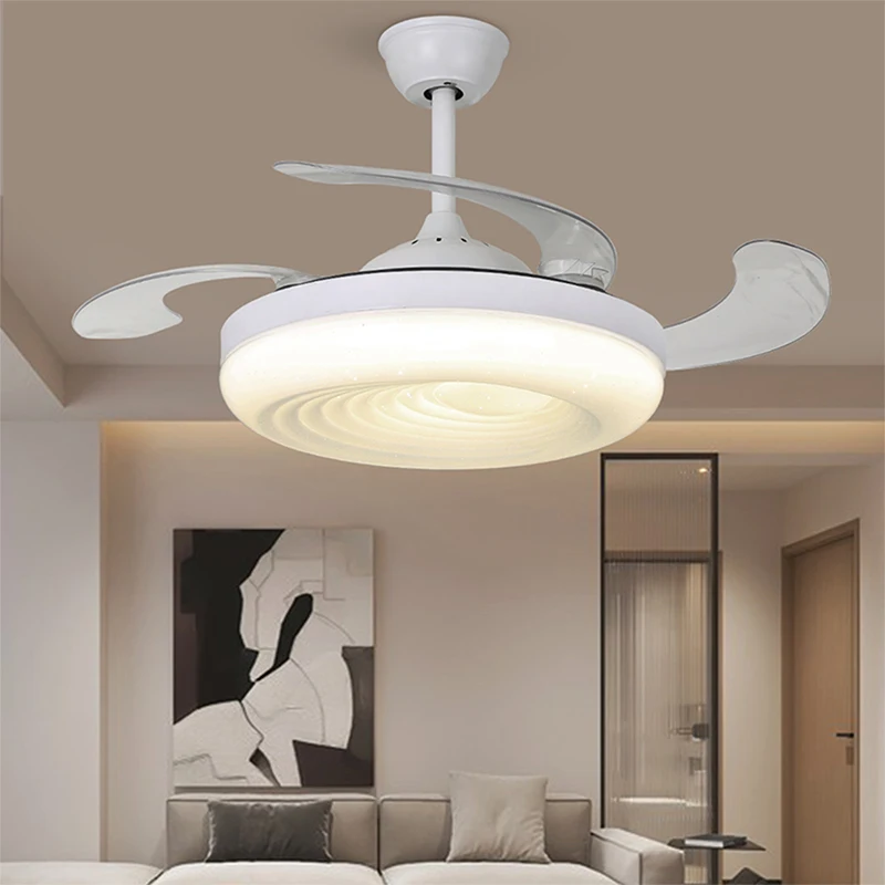 Moderno LED Ventilador de Teto Luz, Remoto, Elétrico, Stealth, Sala de estar, Restaurante, Quarto, Quarto de Criança