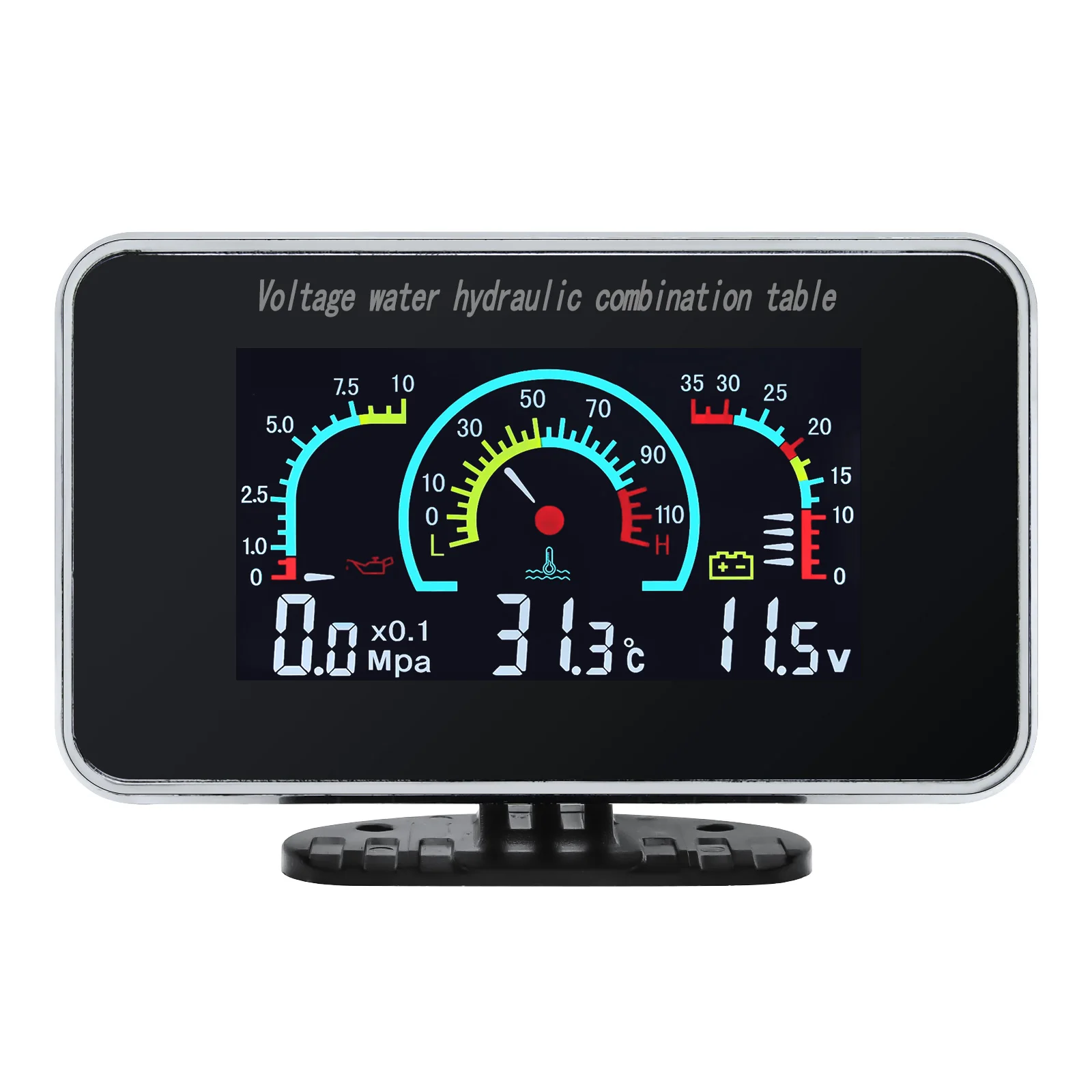 Universal Auto 3 IN 1 LCD Lkw Auto Öl Manometer Voltmeter Wasser Temp Messgeräte Kombination Tisch Mit Sensoren 12 v/24 v – Detail 12