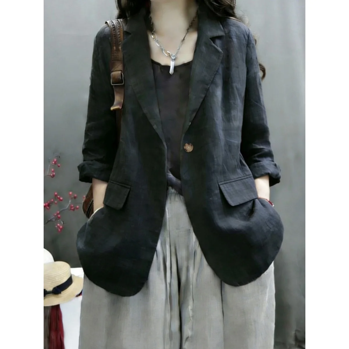 

Элегантная женская рубашка-куртка из хлопка и льна большого размера, новинка весна-лето, для офиса и повседневной носки, в художественном стиле