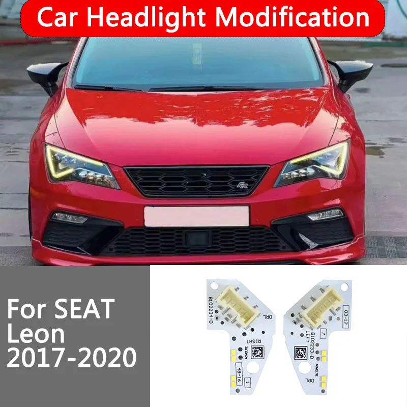 

Yellow DRL LED Boards For 2017 2018 Seat Leon ST 2019 2020 LED Headlight DRL Daytime Running light Chip 5F0941475A 5F0941476A