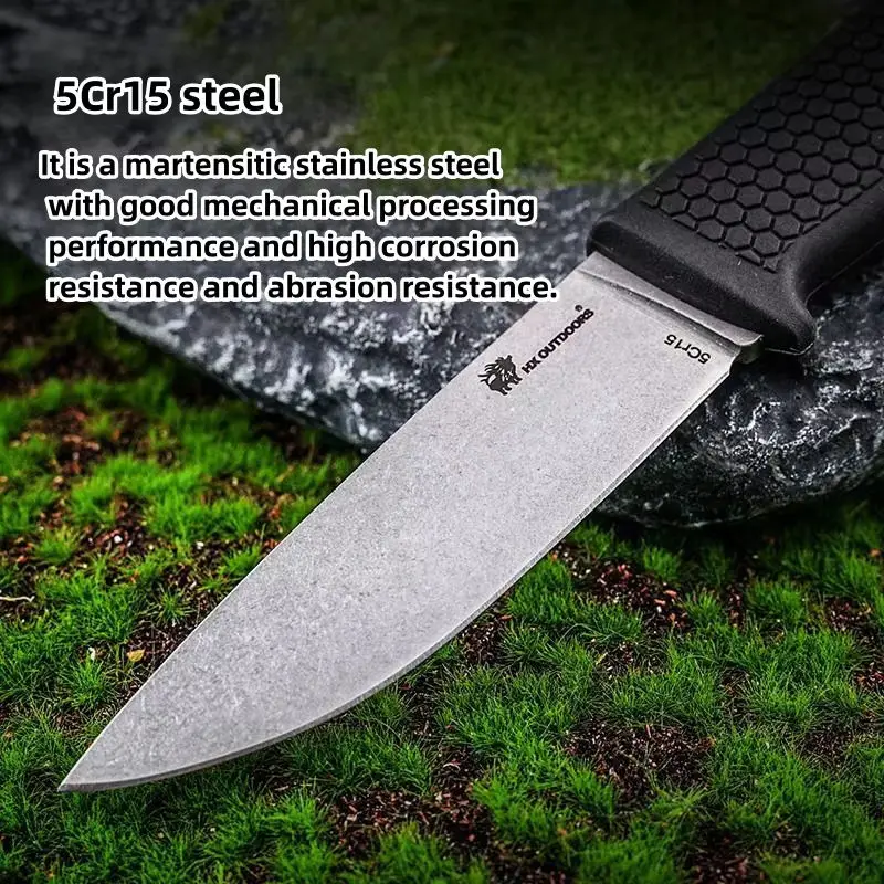 High Hardness Folding Portable With Wooden Handle, Multi-purpose Camping Survival Stainless Steel Knife High Hardness Folding Po image 3