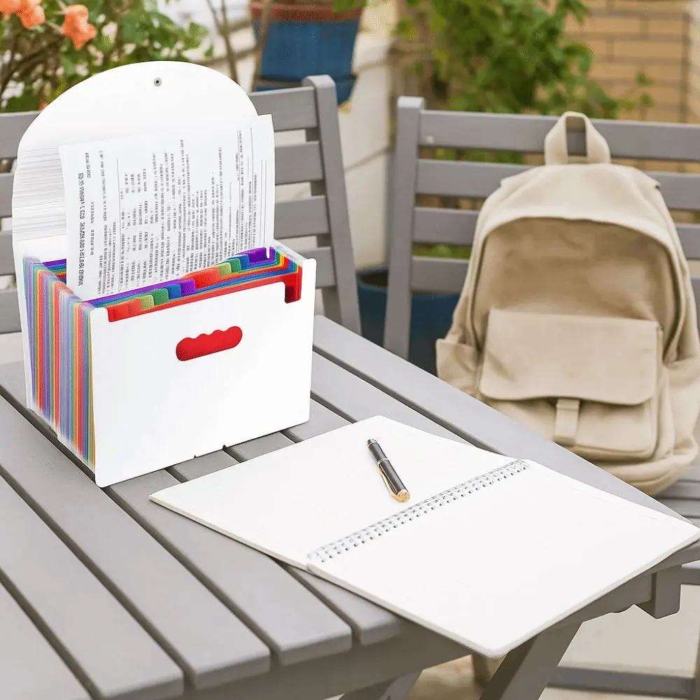 

Durable Waterproof A4 File Folder Large Capacity Partition Layer Expandable File Organizer Snap Closure Multi-Pocket Folder Home