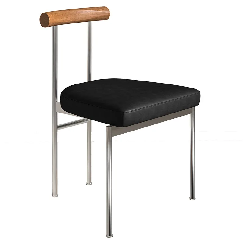 

Nordic solid wood dining chair minimalist household dining table and chairs casual solid wood cafe medieval chair log back chair