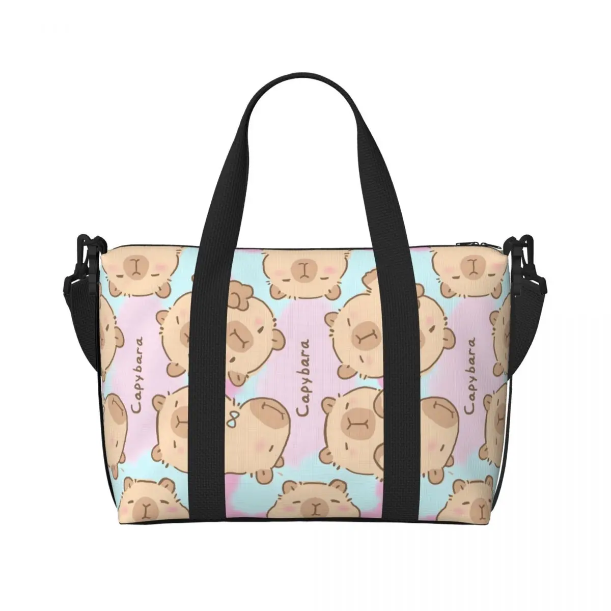 

Женская пляжная большая сумка Capybara на заказ, очень большая спортивная ручная кладь, милые дорожные сумки для покупок в стиле аниме