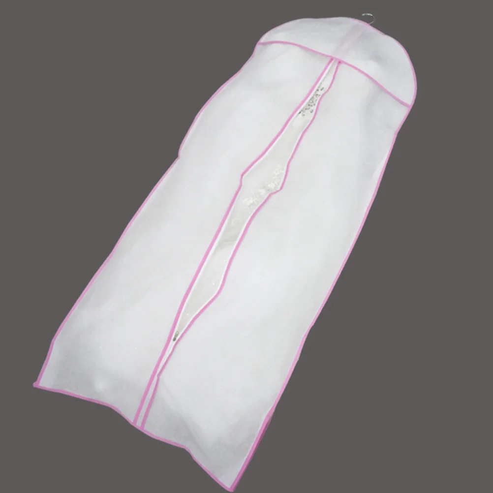 

1Pcs Dustproof Dress Cover Bag Plastic Voile 150Cm Long Protect Garments Prevent Dirt Carry Cover Wedding Dress Garment Storage