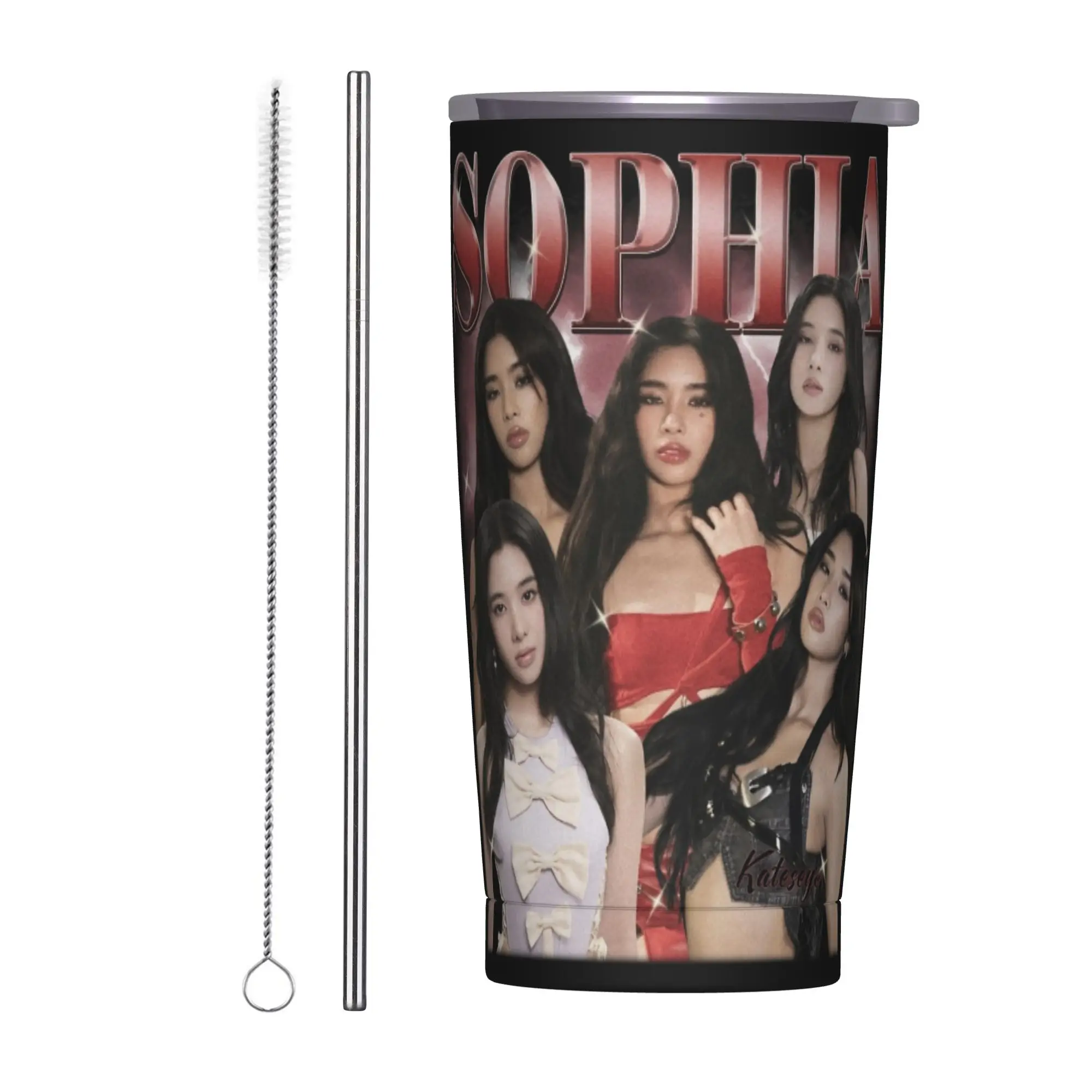 Stainless Steel Tumbler Sophia Katseye Kpop Girl Group Thermal Cups  Heat Preservation Cold Drink Mugs Cup Travel Water Bottle