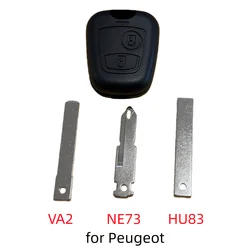 Car 2Buttons Remote Key Shell Case Replacement for Peugeot 206 307 with Uncut VA2/ HU83/NE73 Blade