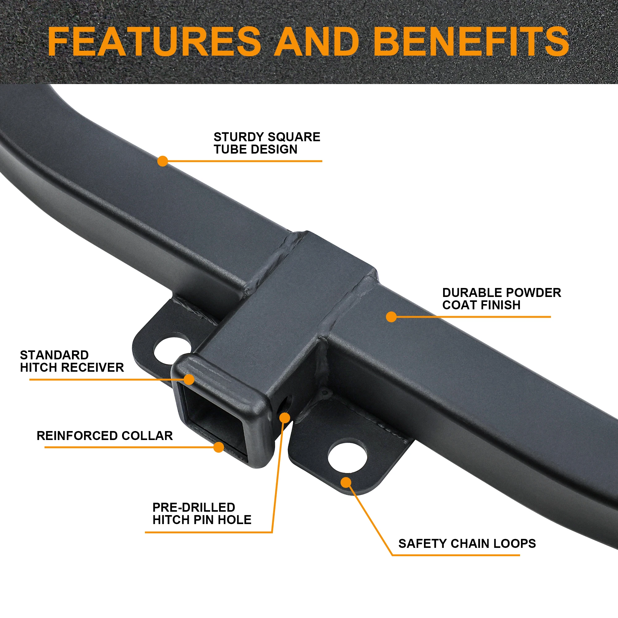 Hot-selling New Rear Bumper Steel Trailer Hitch Receiver Tow Bar Heavy Duty Towing Hook for Retrofit/Upgrade