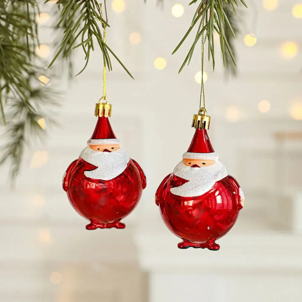 

2PCS Red&white Christmas Hanging Decoration Plastic Camera Owl Xmas Ornament Ball Santa Clause Party Supplies