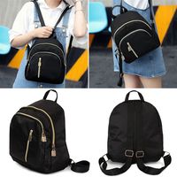 Women's Multi-Function fashion Girl Oxford Daypack Travel Cute Mini Backpack Shoulder Bag Black Girl Purse