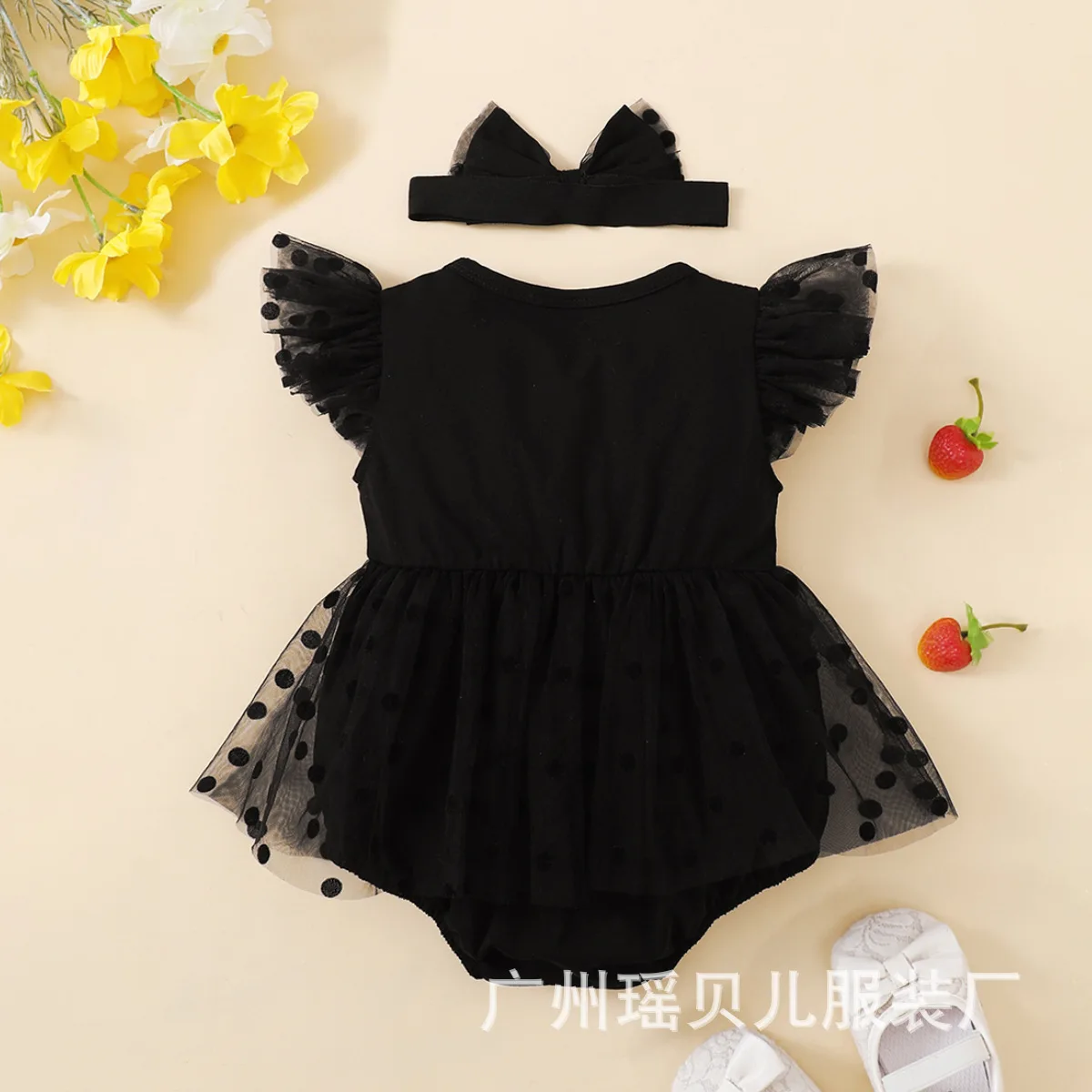 Somenie Baby Girl Summer Outfit Sleeveless Breathable Mesh Patchwork Romper Matching Triangle Hat Infant Two Piece Clothing Set